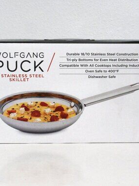 WOLFGANG PUCK 8" Stainless Steel Skillet,  Oven & Dishwasher Safe  ~ NEW IN BOX